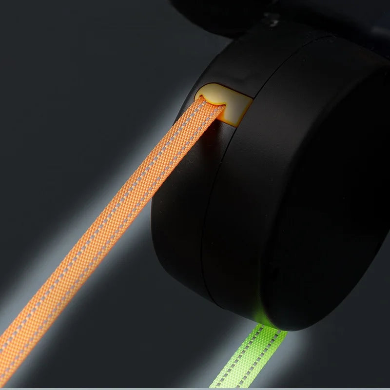 Retractable Dual Dog Leash with LED Light & 360° Swivel