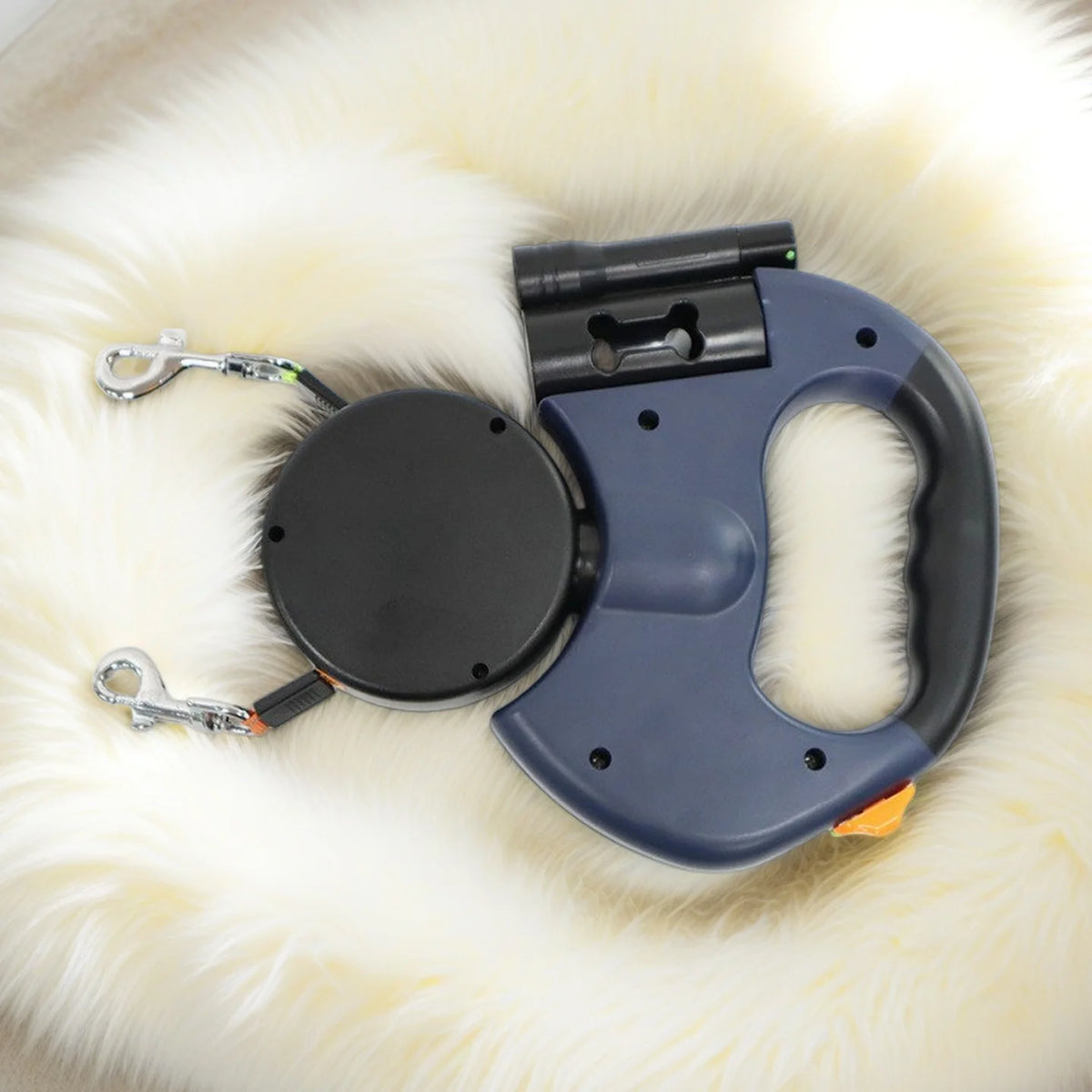 Retractable Dual Dog Leash with LED Light & 360° Swivel