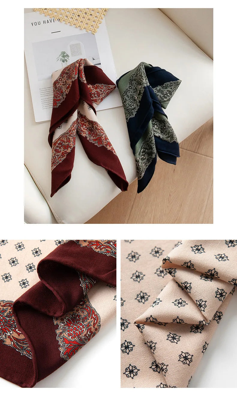 Fall 2025 New Women's Fashion Commuter Versatile Wool Silk Scarf Elegant Temperament Decorative Necker