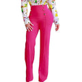 Autumn Winter New Casual Pants European and American Fashion Button Solid Color Trousers Boot-cut