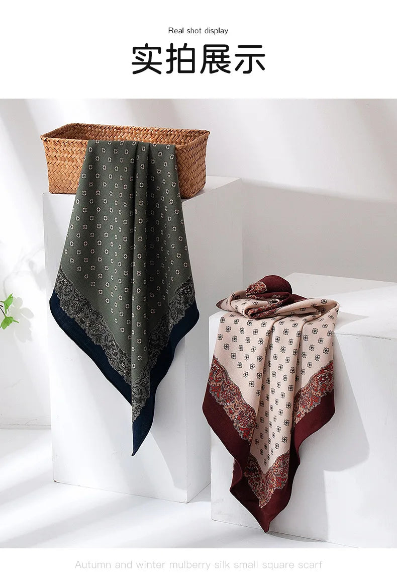 Fall 2025 New Women's Fashion Commuter Versatile Wool Silk Scarf Elegant Temperament Decorative Necker