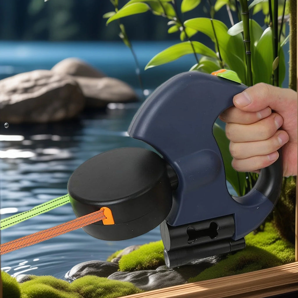 Retractable Dual Dog Leash with LED Light & 360° Swivel