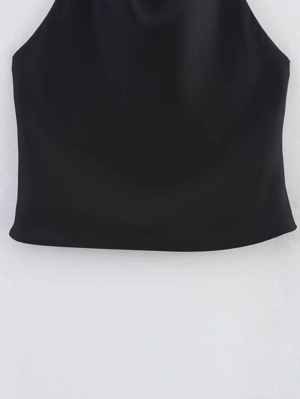 HH Spring Elegant Women Satin Halter Tops 2026 Summer Backless Off Shoulder Corset Vest Female Fashion Slim Crop Tank Top