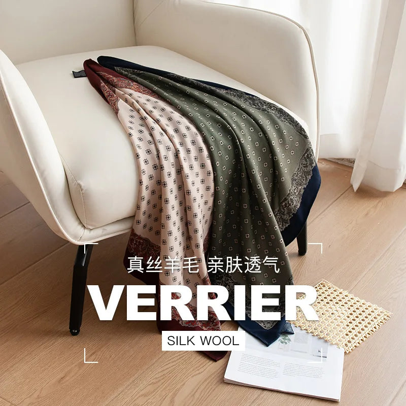 Fall 2025 New Women's Fashion Commuter Versatile Wool Silk Scarf Elegant Temperament Decorative Necker