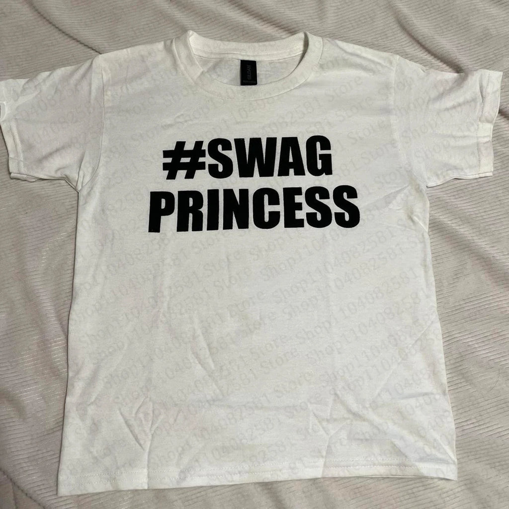 Aesthetic Kawaii clothing retro women's 90s cut top women's baby letter T-shirt Y2k fashion casual 2000s top emo girl Harajuku