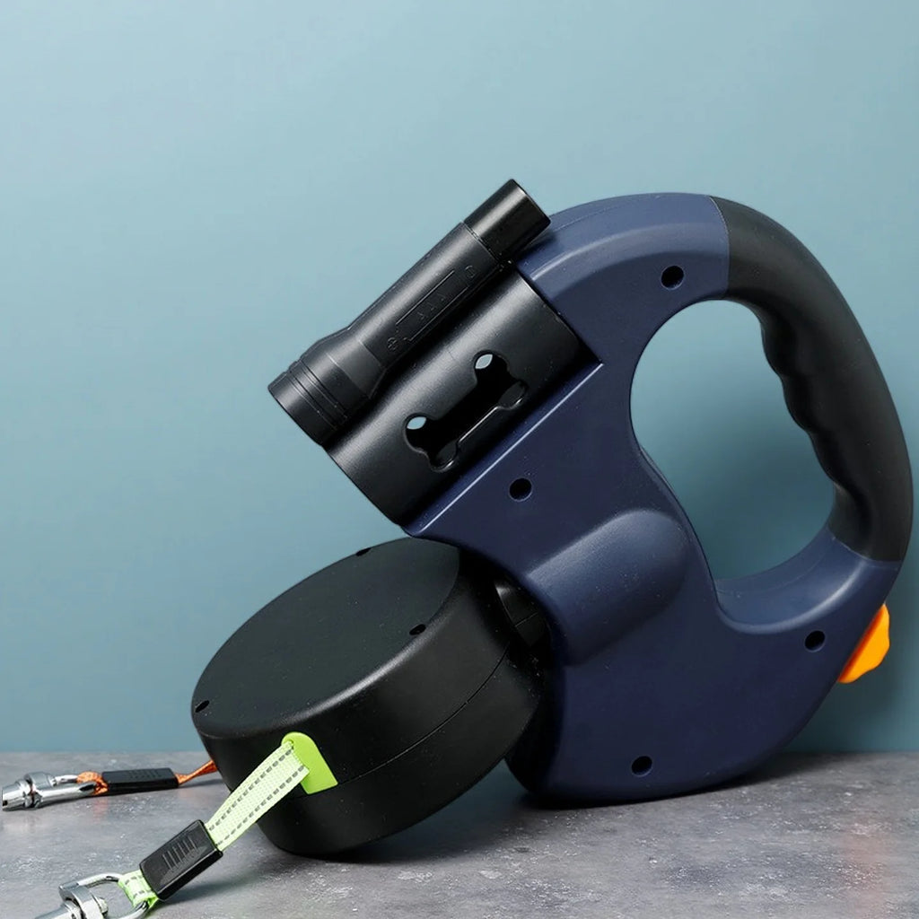 Retractable Dual Dog Leash with LED Light & 360° Swivel