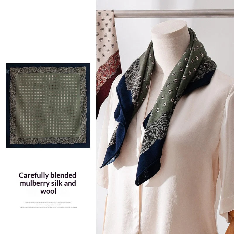 Fall 2025 New Women's Fashion Commuter Versatile Wool Silk Scarf Elegant Temperament Decorative Necker