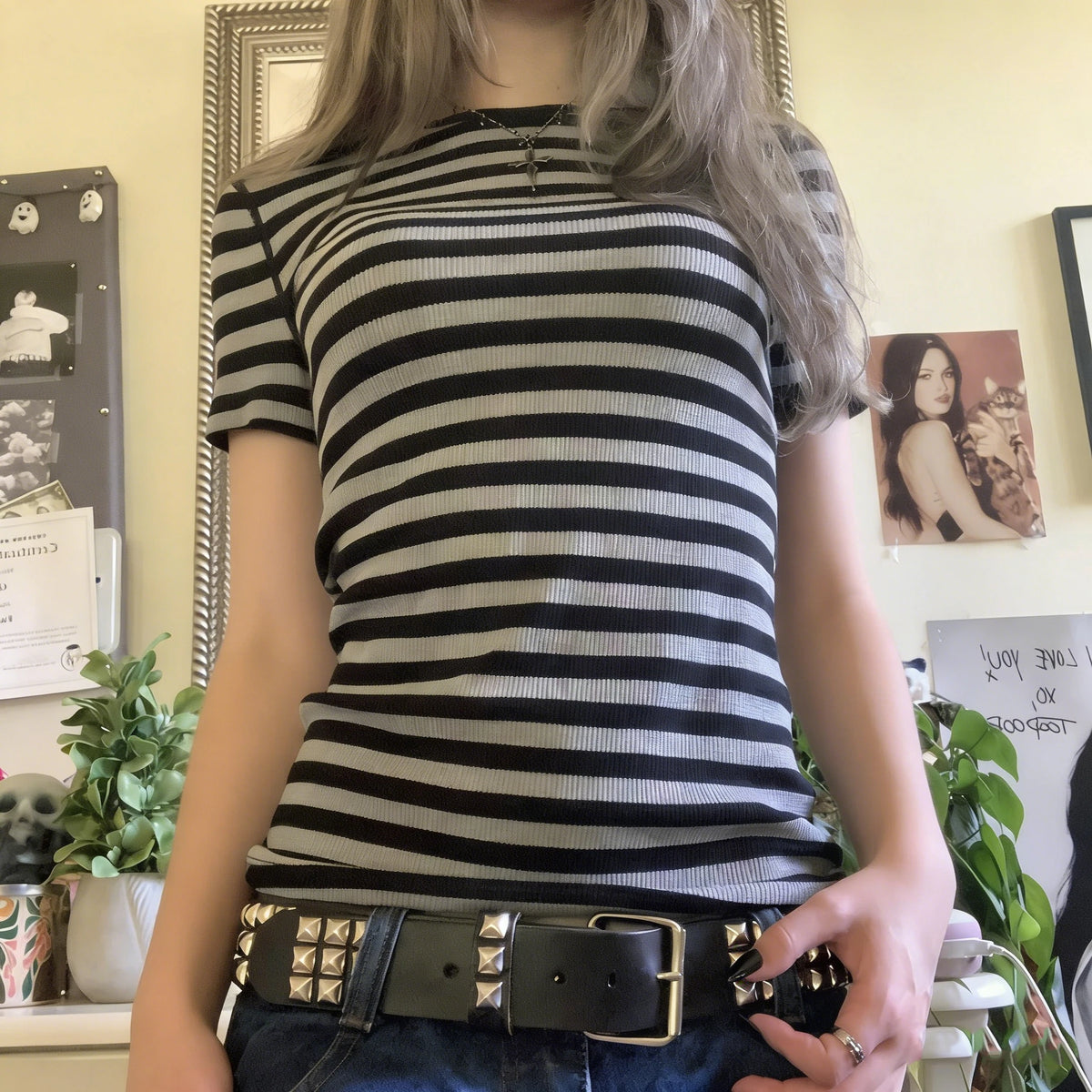 Vintage Long Sleeve Aesthetic Tees Y2k Rib Grunge T-shirts Spring Fall Women Fairy Gothic Crop Tops Girls Emo Harajuku Clothes