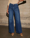 New Fall Styles: Women's High-waisted Jeans, Retro-style Black Wide-leg Trousers, and Blue Denim Pants. (Asian Sizes S-XXL)